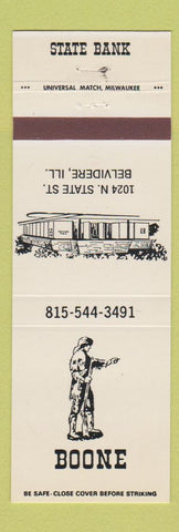 Matchbook Cover - Boone State Bank Belvidere IL Daniel