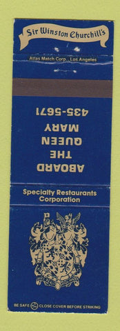 Matchbook Cover - Sir Winston Churchill's Queen Mary Long Beach CA
