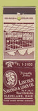 Matchbook Cover - Lincoln Savings and Loan Cleveland OH Abraham
