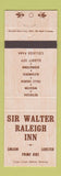 Matchbook Cover - Sir Walter Raleigh Inn Bethesda Wheaton MD Washington DC