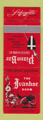 Matchbook Cover - Lafayette Hotel Ivanhoe Room Long Beach CA