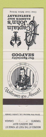 Matchbook Cover - Captain John's Restaurant seafood Toronto ON
