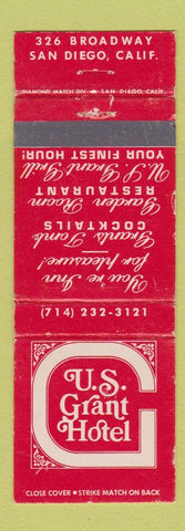 Matchbook Cover - US Grant Hotel San Diego CA WEAR