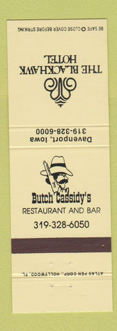 Matchbook Cover - Butch Cassidy's Restaurant Blackhawk Hotel Davenport IA