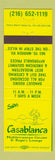 Matchbook Cover - Saide's Casablanca Restaurant Niles OH