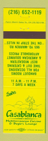 Matchbook Cover - Saide's Casablanca Restaurant Niles OH
