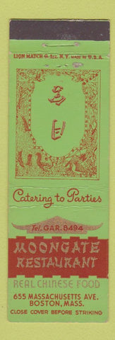 Matchbook Cover - Moongate Restaurant Boston MA