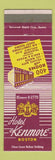 Matchbook Cover - Hotel Kenmore Boston MA WEAR