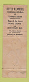 Matchbook Cover - Hotel Kenmore Boston MA WEAR
