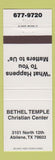 Matchbook Cover - Bethel Temple Christian Center Abilene TX