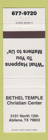 Matchbook Cover - Bethel Temple Christian Center Abilene TX