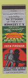 Matchbook Cover - Iron Fireman Heating AJ Lechner Danville PA