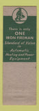 Matchbook Cover - Iron Fireman Heating AJ Lechner Danville PA
