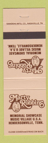Matchbook Cover - Marty Robbins Memorial Showcase Hendersonville TN music