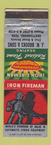 Matchbook Cover - Iron Fireman Heating JW Brooks Chattanooga TN WORN
