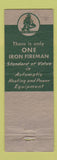 Matchbook Cover - Iron Fireman Heating JW Brooks Chattanooga TN WORN