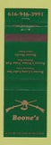 Matchbook Cover - Boone's Long Lake Inn Traverse City MI Suttons Bay