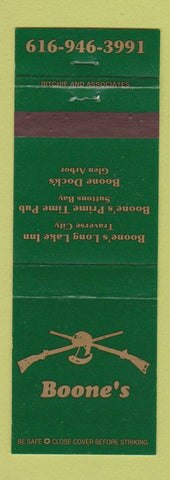Matchbook Cover - Boone's Long Lake Inn Traverse City MI Suttons Bay