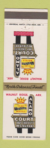 Matchbook Cover - Alamo Court Davy Crockett Western Walnut Ridge AR