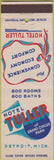 Matchbook Cover - Hotel Tuller Detroit MI