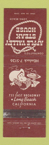 Matchbook Cover - Apple Valley Steak House Long Beach CA WEAR