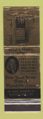 Matchbook Cover - Franklin Federal Savings Loan Wilkes Barre PA WEAR