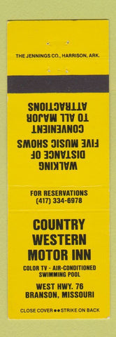Matchbook Cover - Country Western Motor Inn Branson MO