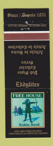 Matchbook Cover - Eddylites Canada Pub Signs Free House Robin Hood