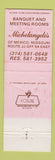 Matchbook Cover - Michelangelo's Restaurant Mexico MO