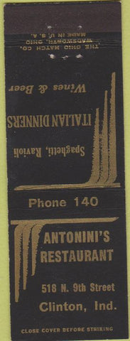 Matchbook Cover - Antonini's Restaurant Clinton IN