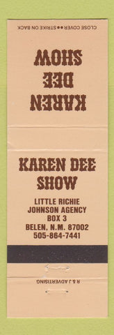 Matchbook Cover - Karen Dee Show Little Richie Johnson Belen NM music