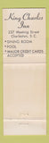 Matchbook Cover - King Charles Inn  Charleston SC