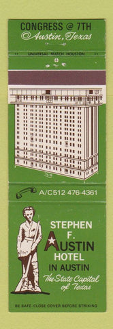 Matchbook Cover - Stephen F Austin Hotel Austin TX