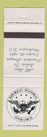 Matchbook Cover - Republican Senatorial Inner Circle Washington DC Ronald Reagan