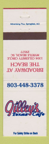 Matchbook Cover - Gilley's Texas Cafe Myrtle Beach SC Mickey