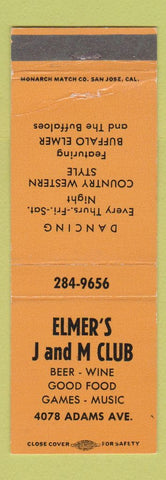 Matchbook Cover - Elmer's J and M Club