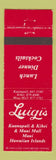 Matchbook Cover - Luigi's Restaurant Maui Hawaii WEAR pizza