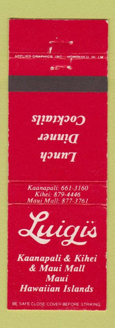 Matchbook Cover - Luigi's Restaurant Maui Hawaii WEAR pizza