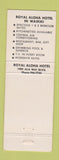 Matchbook Cover - Royal Aloha Hotel Honolulu Hawaii