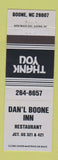 Matchbook Cover - Daniel Boone Inn Restaurant Boone NC BLUE