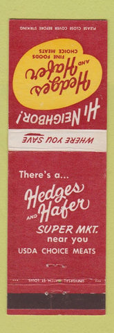 Matchbook Cover - Hedges and Hafer Foods Gorcery O'Fallon St Charles MO
