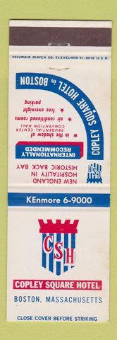 Matchbook Cover - Copley Square Hotel Boston MA