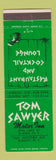 Matchbook Cover - Tom Sawyer Motor Inn Albany Elmira NY WEAR