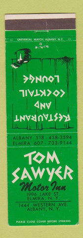 Matchbook Cover - Tom Sawyer Motor Inn Albany Elmira NY WEAR