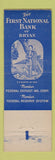 Matchbook Cover - First National Bank Bryan TX SILVER