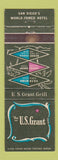 Matchbook Cover - US Grant Hotel San Diego CA WEAR