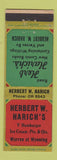 Matchbook Cover - Herbert W Harich's Hamburgers Comic Books