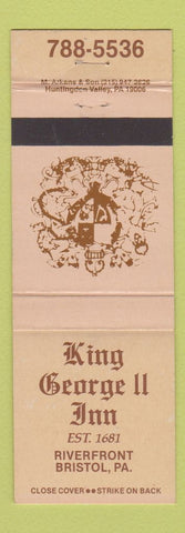 Matchbook Cover - King George II Inn Bristol PA