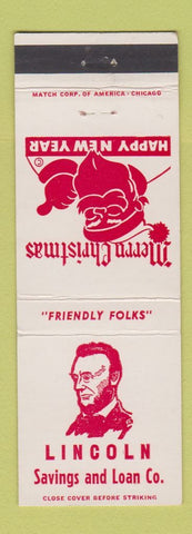Matchbook Cover - Lincoln Savings and Loan Christmas Abraham Chicago?