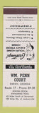 Matchbook Cover - Wm Penn Court Motel Darien GA